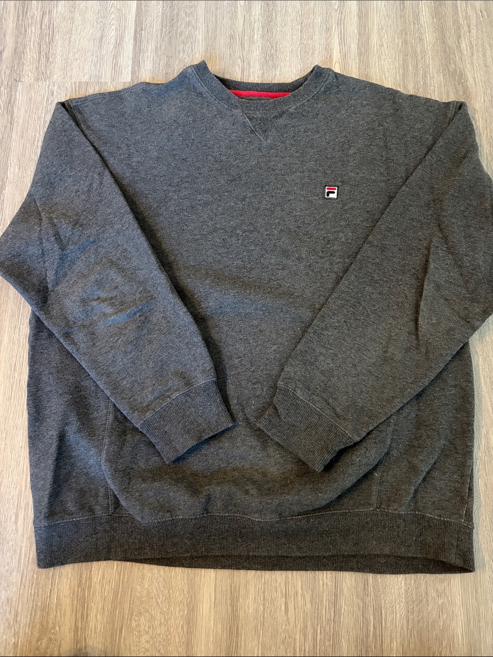 Fila Men's Charcoal Crewneck Sweater with Small Logo